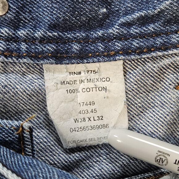 VINTAGE Double Knee Work Jeans Lakin Mckey Men 38x32 Denim Blue Carpenter - Picture 7 of 8